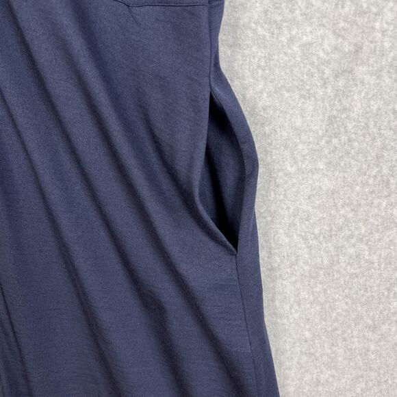 Wool& Wooland Navy Blue Amalya V Neck Button Front Dress Pockets Size XL - Picture 4 of 12